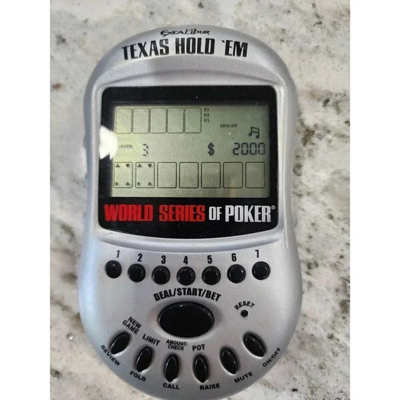 HANDHELD Electronic GAME Texas Hold 'Em WORLD Series of POKER Excalibur - Picture 1 of 3